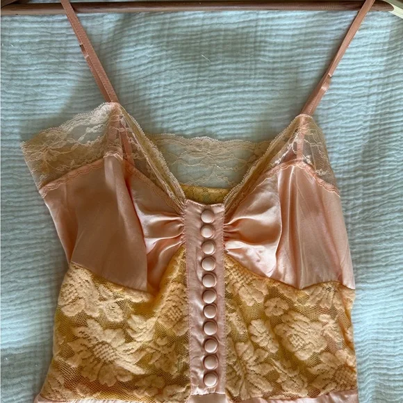 Chasing Unicorns Take The Long Road Home Silk + Lace Slip Dress Ombré Sunset - Picture 2 of 6